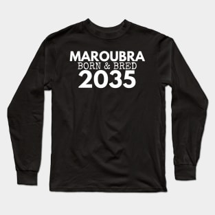 MAROUBRA BORN AND BRED 2035 WHITE DESIGN Long Sleeve T-Shirt